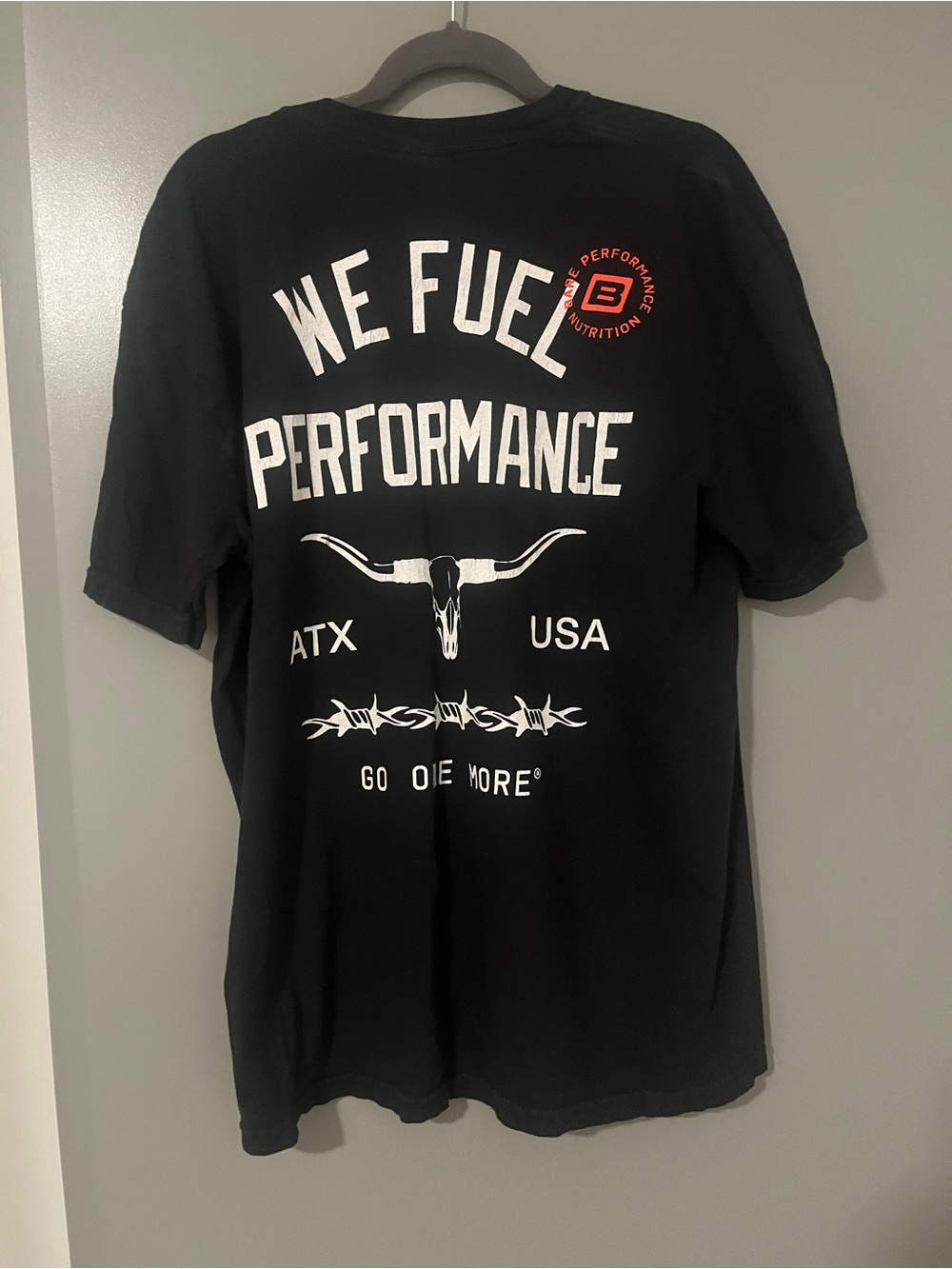 GO ONE MORE® Bare Performance Nutrition Size XL Black Graphic Men's T‑Shirt - Picture 3 of 4